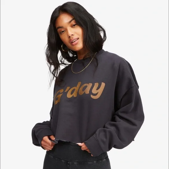 🔆BILLABONG🔆 Hey Gday Cropped Crewneck Sweatshirt - Picture 3 of 12